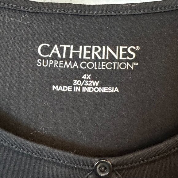 NEW - Catherines Suprema® Teardrop Tee - Black 4X - Picture 3 of 7